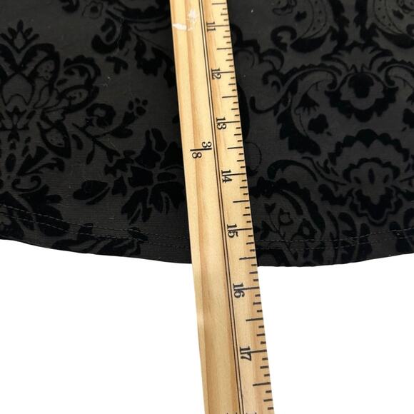 A. Byer VTG Mini Skirt Velvet Burnout Black SZXL Whimsigoth Dark Romantic Party - Picture 7 of 9